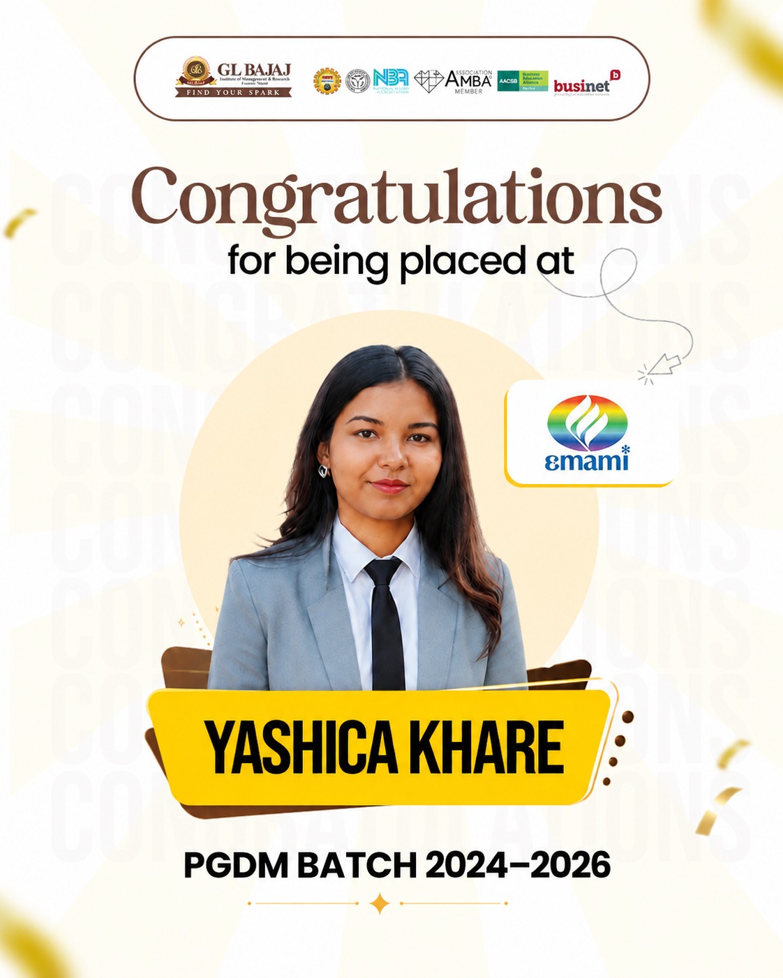 Congrats Yashica Khare
