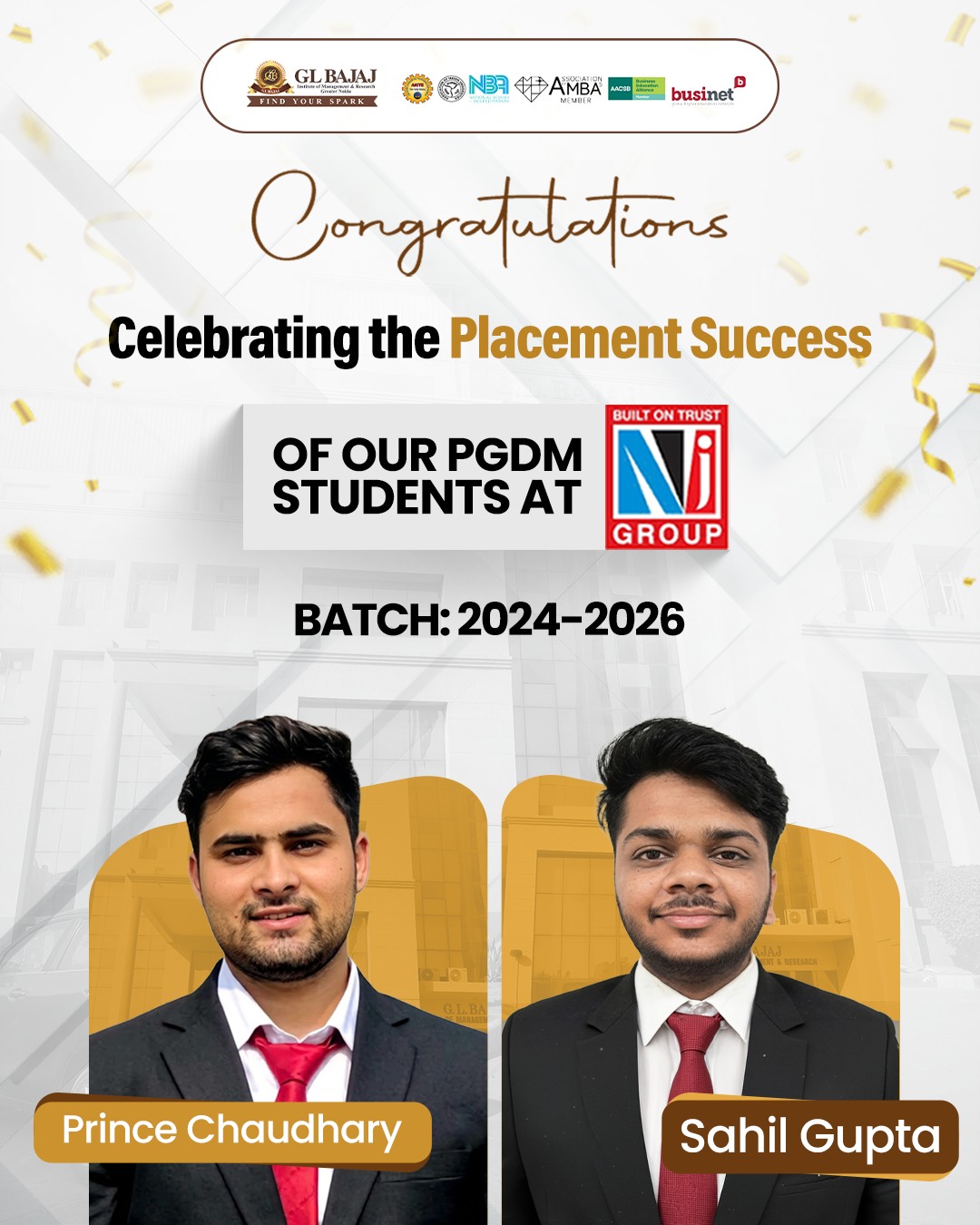 PGDM students Prince Chaudhary and Sahil Gupta